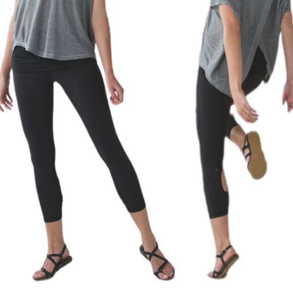 LULULEMON Wunder Under Pant (Roll Down Dance) - Black 10 - Picture 1 of 13